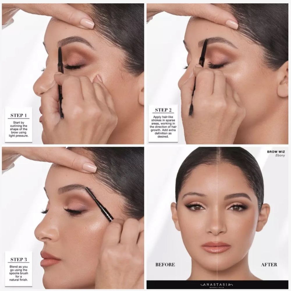 ANASTASIA Brow Wiz Skinny Detail Pencil With Spoolie Dark Brown Travel Size NIB - Picture 11 of 13